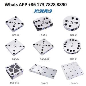 Xin Dian Precision 풀 시리즈 4축 5축 제로 포인트 포지셔닝 퀵 체인지 플레이트 52 96 홀 간격