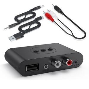 블루투스 5.3 오디오 리시버 NFC USB U  RCA 3.5mm AUX 스테레오 음악 무선 어댑터 자동차 스피커 호환 앰