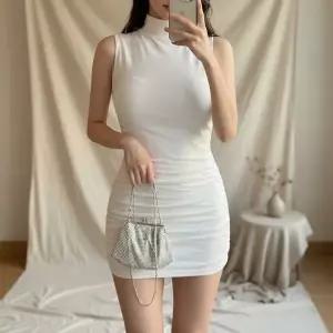 [하프클럽/]여성 신축성 펄 셔링 미니 원피스