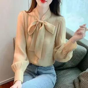 [하프클럽/셀러허브_여성트랜드패션]여자 리본 셔링 정장 2컬러 타이 셔츠