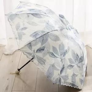 자수 양산 큰빗살 여성 린넨 장마 여름양산 여름우산