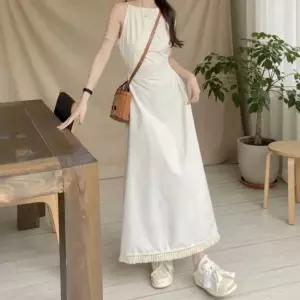 [하프클럽/]여성 우아한 여름 휴양 원피스 홀터넥 허리슬릿