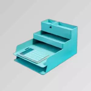 데스크 사무용 오거나이저 블루 책상 정리함 6종 통