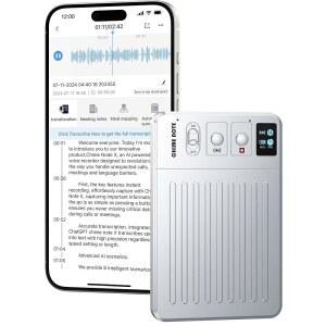 AI 음성 녹음기 통화 채팅, 디지털 지원 무료 오디오 전사 및 텍스트 요약, APP 웹 동기화, 107개 언어, 60시간 녹음, 강의, 회의, 인터뷰 등에 적용 가능