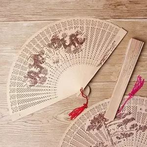 전통 한지부채 나무 향긋한 접는 공예품 여름 접이식 부채-WFIXOXT