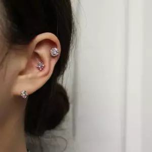 아크 리스 큐빅 피어싱 세트 귀걸이 초승달 달 팬던트 귀찌 이어커프 피어싱