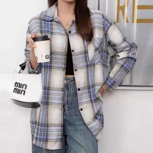 파트라 루즈핏 체크 롱셔츠_S4496