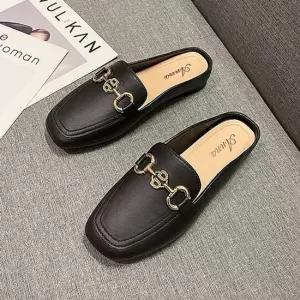 여성 골드 스트랩 뮬 스퀘어토 블로퍼 출근룩 샌들 여성블로퍼 여성신발 여자신발 여성뮬