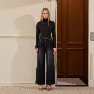 에고이스트 BLUE LABEL 와이드 턱 속기모 데님 팬츠 ER4ODP02 910099