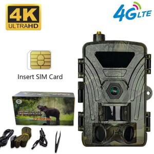 PR802LTE-4G 트레일 카메라 SIM 카드가있는 4K 사냥 60MP 사진 빠른 트리거 야생 동물 적외선 야간 투시경
