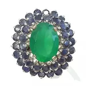 [셀러허브 패션][블루케이] 그린칼세도니 사파이어원석반지230808-05