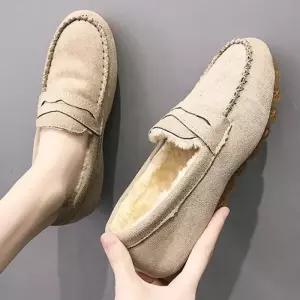 3컬러 / 스웨이드 털 안감 겨울 모카신 여성 신발
