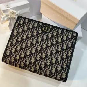 MUST IT_디올 오블리크 자카드 몽테인 클러치 베이지 블루 30 몽테뉴 파우치 S2107UTZQ M928