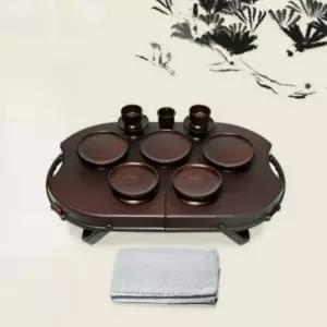 국산 성묘용 제기세트 14P 휴대용 제수용품 차례용 제기 목기느낌 제사상가방