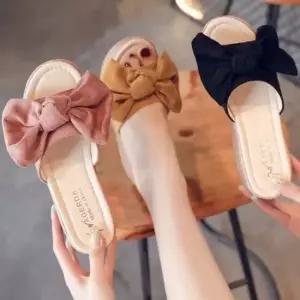 왕리본 여성 키높이 통굽 슬리퍼 뮬 쿠션 발편한 통굽슬리퍼 통굽 통굽신발 왕리본슬리퍼