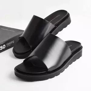 남성 컴포트 슬리퍼 쿠션 블랙 사무용