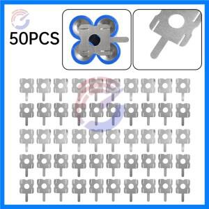 18650 리튬 배터리 팩 스프링 커넥터 용 50PCS 0.18mm 니켈 시트 U 자형 4S 니켈 스폿 용접 도구 액세서리