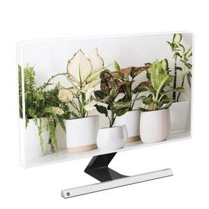 바오시코 화분용 식물 모니터 먼지 커버 26, 27, 28인치 녹색 화분 잎 액세서리 노트북 TV LCD 화면 장식용 태블릿 분재 전신 컴퓨터 화면용