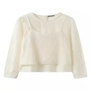 [미니멈에브리데이][미니멈 에브리데이]링클 시어 블라우스 뷔스티에 세트