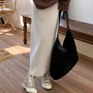 여성 심플 골지 니트 일자 롱 스커트 WDMS-WSK-TS14298729