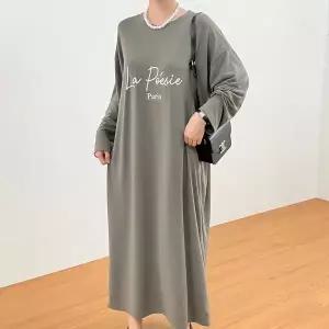 [하프클럽/]빅사이즈 601 포에지스판박시원피스 DBAV245