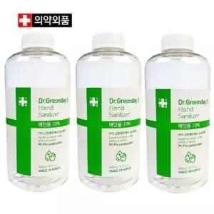 닥터그린 에탄올70% 손소독기 리필액 500ml 3개세트 손세정제 손청결제 휴대용손세정제 핸드워시