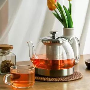 홈카페 클래식 글라스 티주전자 1.2L 유리주전자 유리티포트 유리포트 티포트세트 차주전자 차망주전자