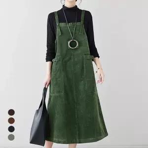 KARRA 빅포켓코듀로이멜빵원피스_A5W0929