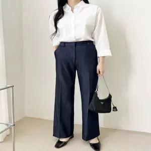 청바지 데님팬츠 여성 세미 부츠컷 데님 슬랙스 하이웨스트 얇은