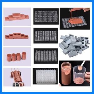 미니 소형 벽돌 몰드 모래 테이블 건설 만들기 미니 벽돌 실리콘 몰드 시멘트 모델 벽돌 작은 집 수제 DIY