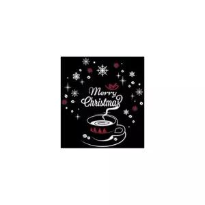 크리스마스 유리창 장식 스티커 축제 분위기 커피 한 잔 아이디어 소품 크리스마스가랜드
