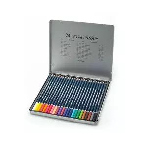 [셀러에이드]화방용품 색연필 수채화 미술 틴케이스 컬러링북 24색