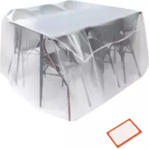 야외 가구를 위한 수납 표준 파티오 테이블 및 의자 커버 - 직사각형 가구 방수 재사용 가능한 튼튼한