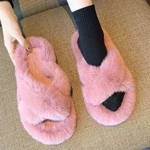 여성 털 슬리퍼 신발 여자 겨울 꼬임 7색 여성슬리퍼 여성겨울슬리퍼-WFIXVQK