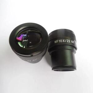 2PCS 현미경 10X 하이 아이 포인트 광각 접안렌즈 시야 22mm 30mm 동공 간 거리 조절 가능