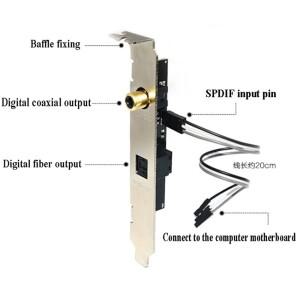 ASUS MSI Gigabyte 마더보드용 SPDIF 광학  RCA 출력 플레이트 케이블 브래킷 디지털 오디오
