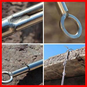 3-Claw 그래플링 후크 스테인레스 스틸 트리 클라이밍 후크 그래플링 스틸 후크 야외 하이킹 워킹을위한 암