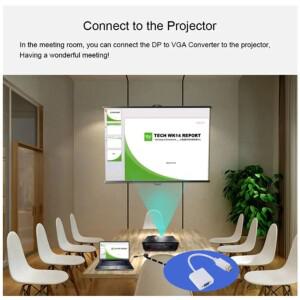LccKaa 1080P 디스플레이포트에서 VGA로 변환 케이블 DP 남성에서 여성 어댑터 프로젝터 컴퓨터 DTV HDVD