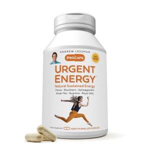 ANDREW LESSMAN Urgent Energy 180 캡슐 - 에너지 레벨과 웰빙, 녹차, 구아라나, 인삼, 로열 젤리, 아슈와간다, B-컴플렉스의 느낌을 향상시키는 안전하고 건강한 수단 제공