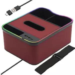 차량콘솔수납함 고속충전기 무드등 차량용고속충전기 레드무드등