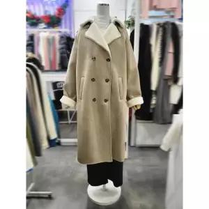 [밸리걸] 세이브존01 퍼안감 인조 무스탕 더블 롱코트 489580-1 (S45787026)