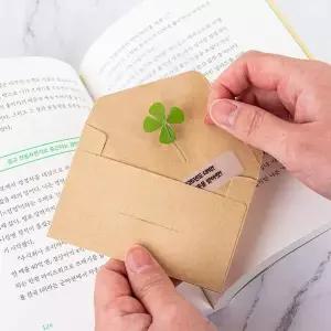 커스텀 620MPS05 문구 네잎클로버 생화 코팅 카드/문구변경가능