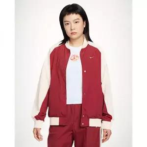 [나이키] 스포츠웨어 여성 오버사이즈 바시티 재킷 - 팀 크림슨초크초크초크 IF0333-613 1748957