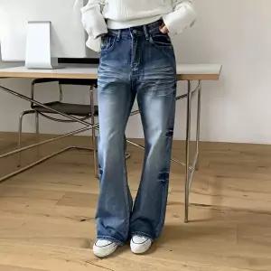 [옷자락]여자 봄신상 빈티지 워싱 부츠컷 데님 팬츠