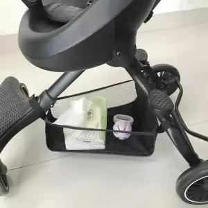 유모차 하단 정리 가방 범용 유모차 메쉬 걸이형 수납 바구니 기저귀 티슈 장난감 액세서리