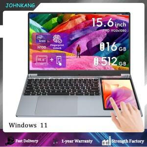 듀얼 스크린 노트북 15.6인치 IPS 7인치 8G 16GB DDR4 512GB 1TB SSD Intel N100 Windows 11 게임용 사무용