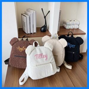 맞춤형 테디 베어 배낭 자수 이름 어린이 학교 배낭 어린이날 파티 선물 맞춤형 이름 생일 가방