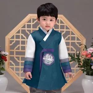 [보리보리/더예한복]QT552-녹원누리 남아 아동한복