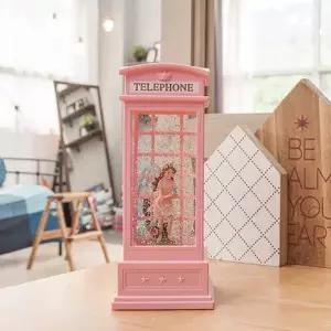 [텐바이텐]공중전화 플라워 천사 LED 워터볼 오르골