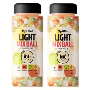 옵티펫 라이트믹스볼 저칼로리 종합 영양간식 40g, 2개